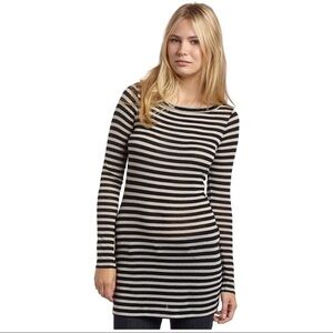 BCBGMaxAzria  Striped Tunic Knit Long Sleeve Top Small S